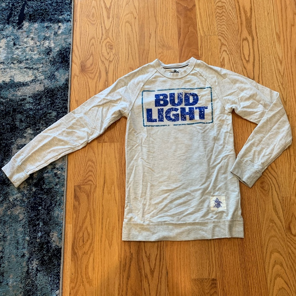 Bud Light Grey/Cream Sweatshirt - Size XS